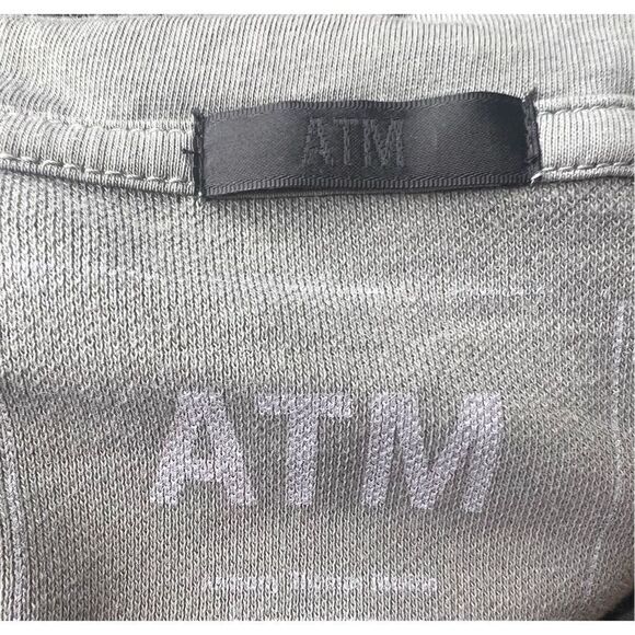 ATM Anthony Thomas Melillo Pull-Over Hoodied Long Sleeve Distressed T NWOT Size - Picture 3 of 4